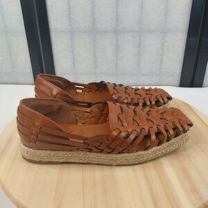 Sam & Libby Asha Espadrille Saddle Summer Sandals Shoes Brown Women US 7